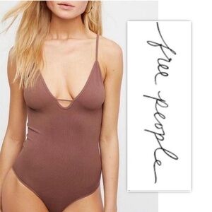 Free People Move Along Intimately Chocolate Brown Bodysuit